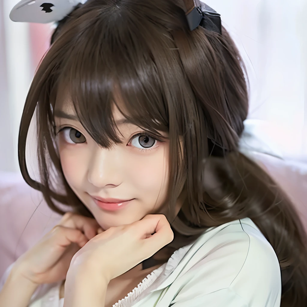 ((muste piece)), ((best quality)), (Super detailed), anime style etc., pretty girl, 1 girl, solo, Pajamas 00, ((beautiful eyes)), shy smile