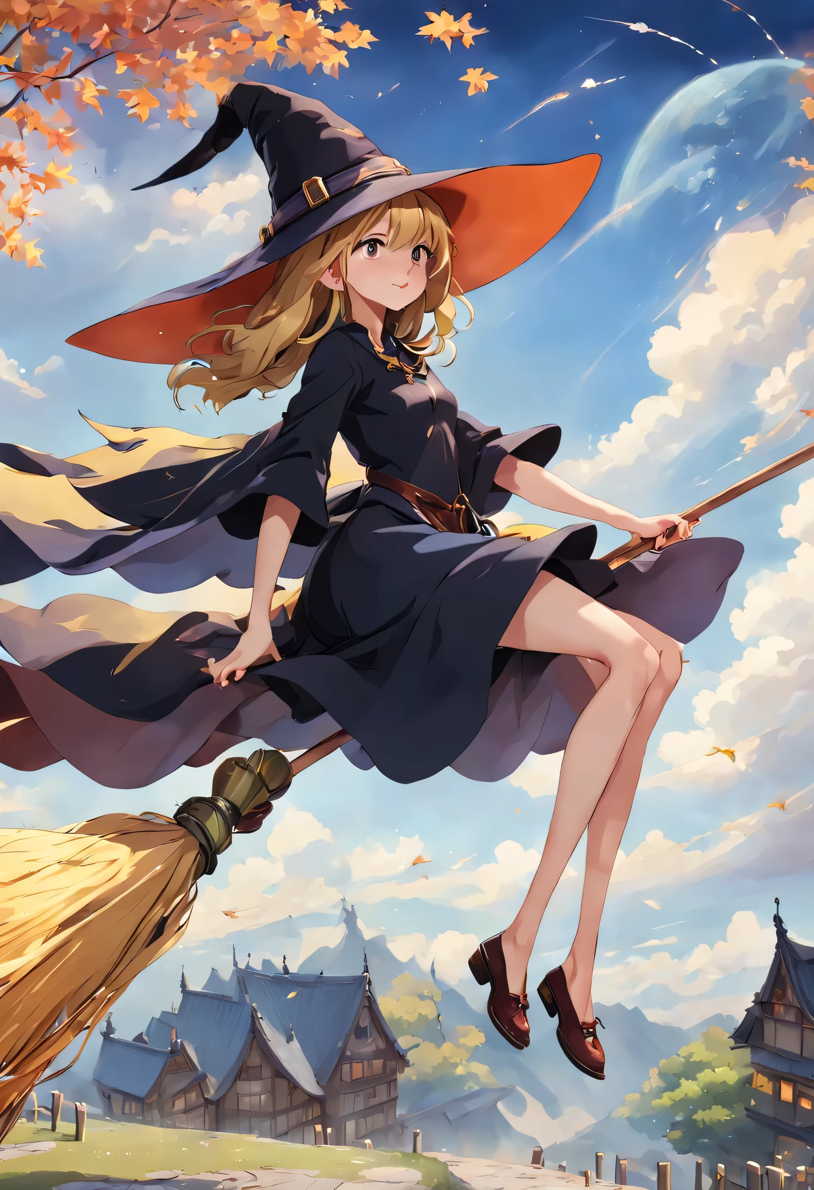 kirisame marisa, (masterpiece, highest quality:1.2),1 girl,perfect face,cute, ((((flying witch))),((Ride a broom)),broom flight,Straddling the broom,anatomically correct,masterpiece,highest quality,最高masterpiece,8K,,Wind,fantasy,,wonderful,, Mysterious, attractive, Whimsical, playful, adventurous, free, wonder, imagine, decide, skill, speed, movement, energy, realism, naturalistic, figurative, represent, beauty, fantasy culture, myth, fairy tale, folklore, Legend, witch, wizard, Magical creatures, fantasy worlds, composition, scale, Qianyoshi, midway point, background, perspective, light, color, texture, be familiar with, beauty, wonder.