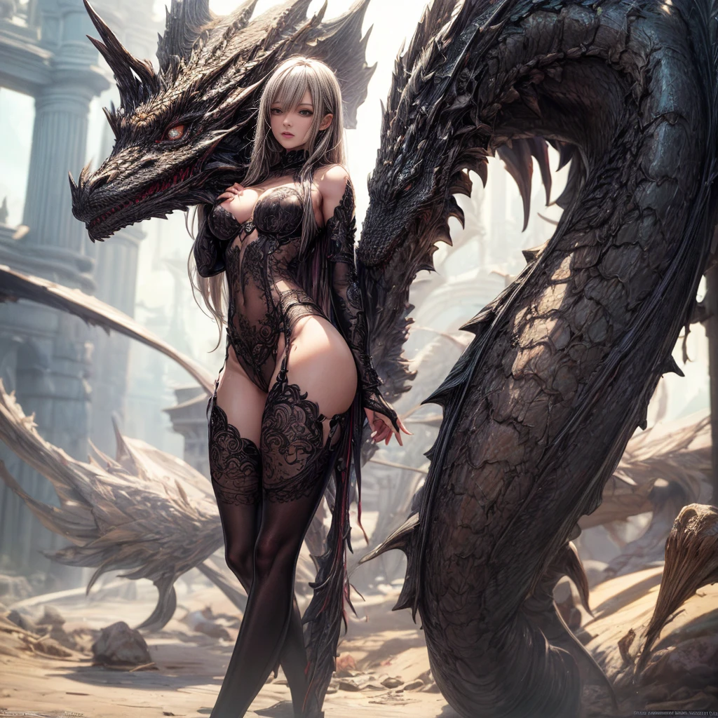 dragon, girl, exposd, nsfw, (fantasy world), nightmare (masterpiece: 1.2) (Realistic: 1.2) (Best quality) (Detailed skin: 1.3) (Intricate details) (8K), (((fully nude)))(((spread legs)))
