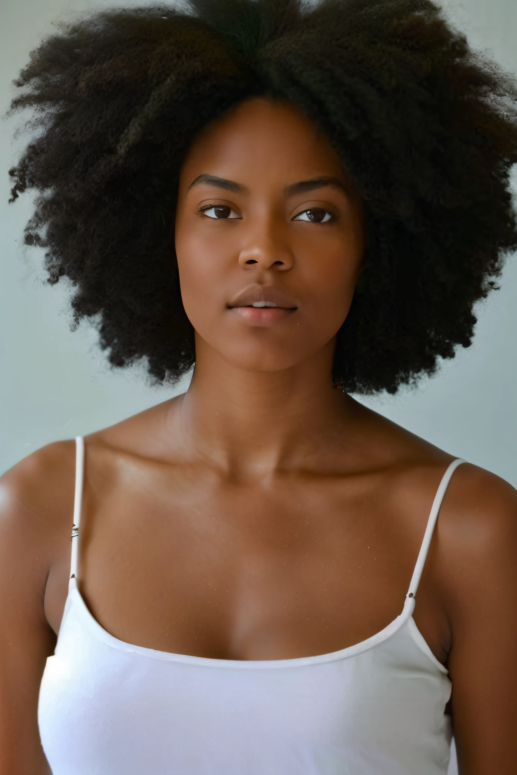 There is a light-skinned woman with a very large afro, cabelos naturais, pele parda, cabelo afro longs, afro, Grande afro, young Blassian mixed race Asian and African girl with light skin, jeune Mulher negra, pele escura, Curly Afro, cabelo afro, com afro, photo of a Mulher negra, metisse woman, Mulher negra, azeitona verde, dark skin wearing a sweet hermès