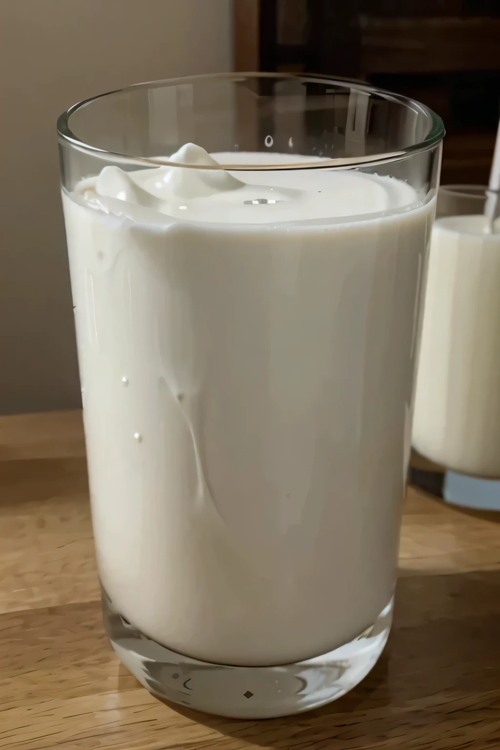 a glass of milk on the black table, dark background
