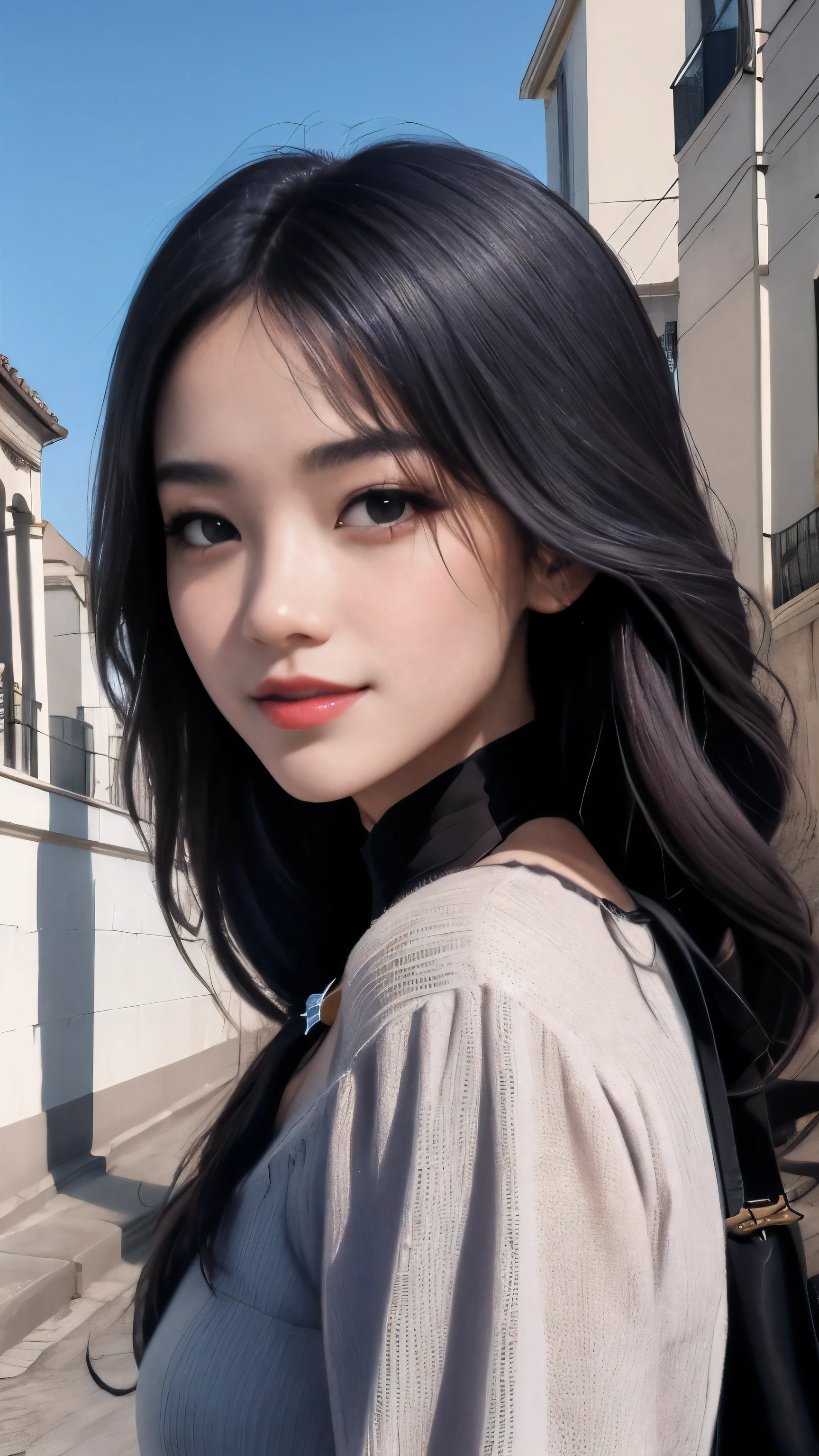 Jisoo do Blackpink: Jisoo has a charming and captivating appearance. Ela tem muito tempo, cabelo escuro, which is often styled in an elegant and sophisticated way. Your eyes are big and expressive, with naturally bulky eyelashes. Jisoo tem uma tez clara e radiante, with soft and delicate characteristics. Her smile is adorable and she has well-shaped lips. She is known for her classic and graceful beauty.1 garota, sozinho, colorida, ciberpunk, Cidade, sinal de paz, Brincos, Neon, beautiful lighting, purple reflection, cap, foco no personagem, computer graphics illustration, sexy, (calcinha transparente, marcado, areganhada, bichano).