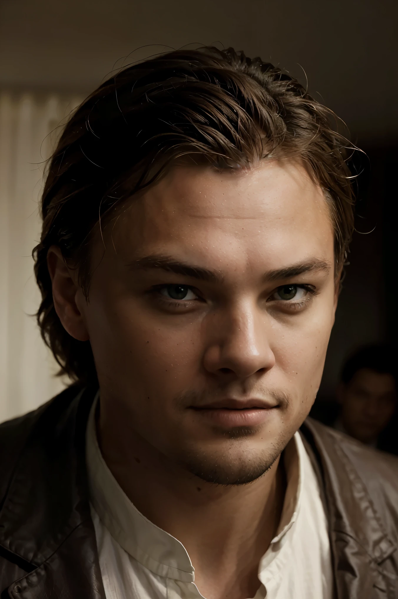 Certainly! Here's a prompt inspired by a photo-like depiction of Leonardo DiCaprio:

'Leonardo DiCaprio in a photo-like representation, capturing his iconic features and charisma. The image should showcase him in a close-up shot, emphasizing his expressive eyes and captivating smile. The lighting should be soft and natural, enhancing his features and enhancing the warmth of his complexion. The composition should be balanced, with subtle elements in the background that add depth to the image. The resolution should be high, allowing for intricate details and capturing the nuances of Leonardo's features. The image should be rendered in a hyper-realistic style, with meticulous attention to detail and impeccable skin tones. Inspired by the works of renowned portrait photographers, such as Annie Leibovitz and Mario Testino, the image should convey Leonardo's magnetism and capture his essence in a captivating and photo-like manner.'

Feel free to modify or provide more specific details if needed!