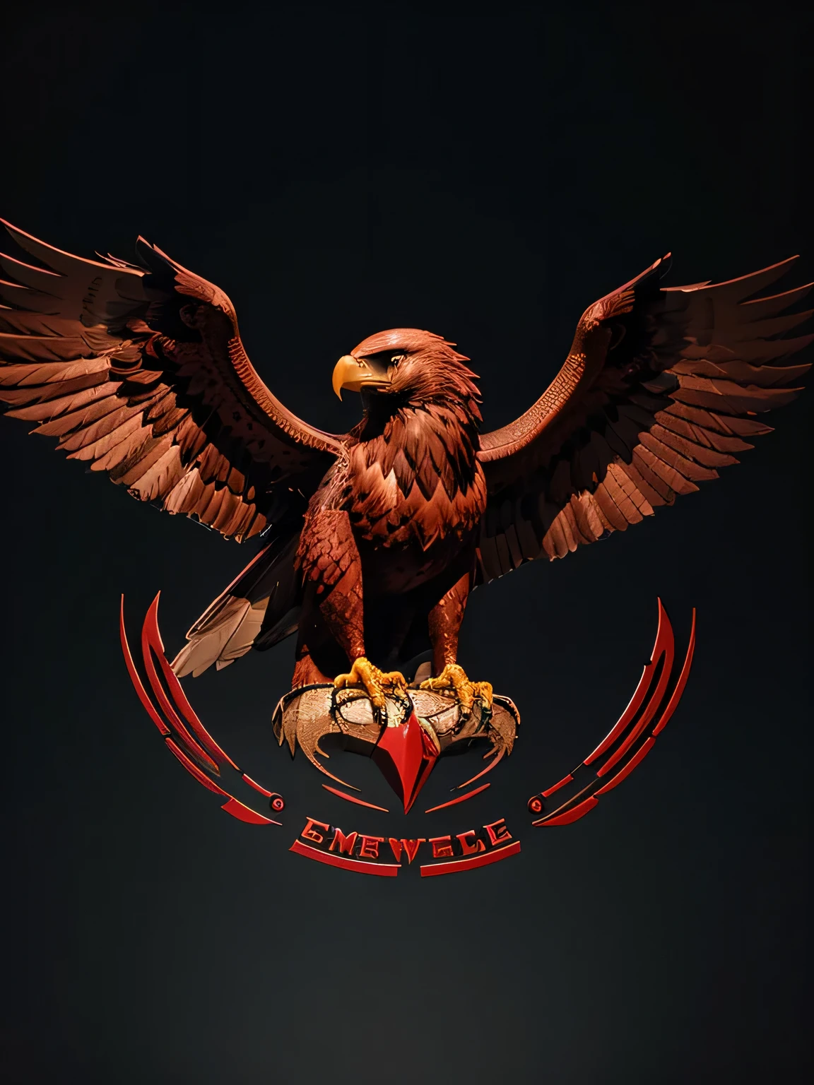 red eagle, logo, ultra detailed