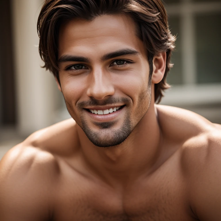 Attractive man with charm. Chiseled features. Confident gaze. Captivating smile. By portraitist extraordinaire.