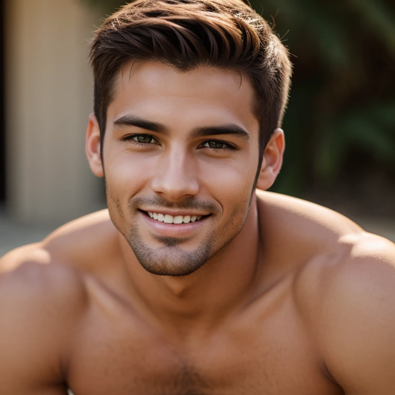 Attractive man with charm. Chiseled features. Confident gaze. Captivating smile. By portraitist extraordinaire.