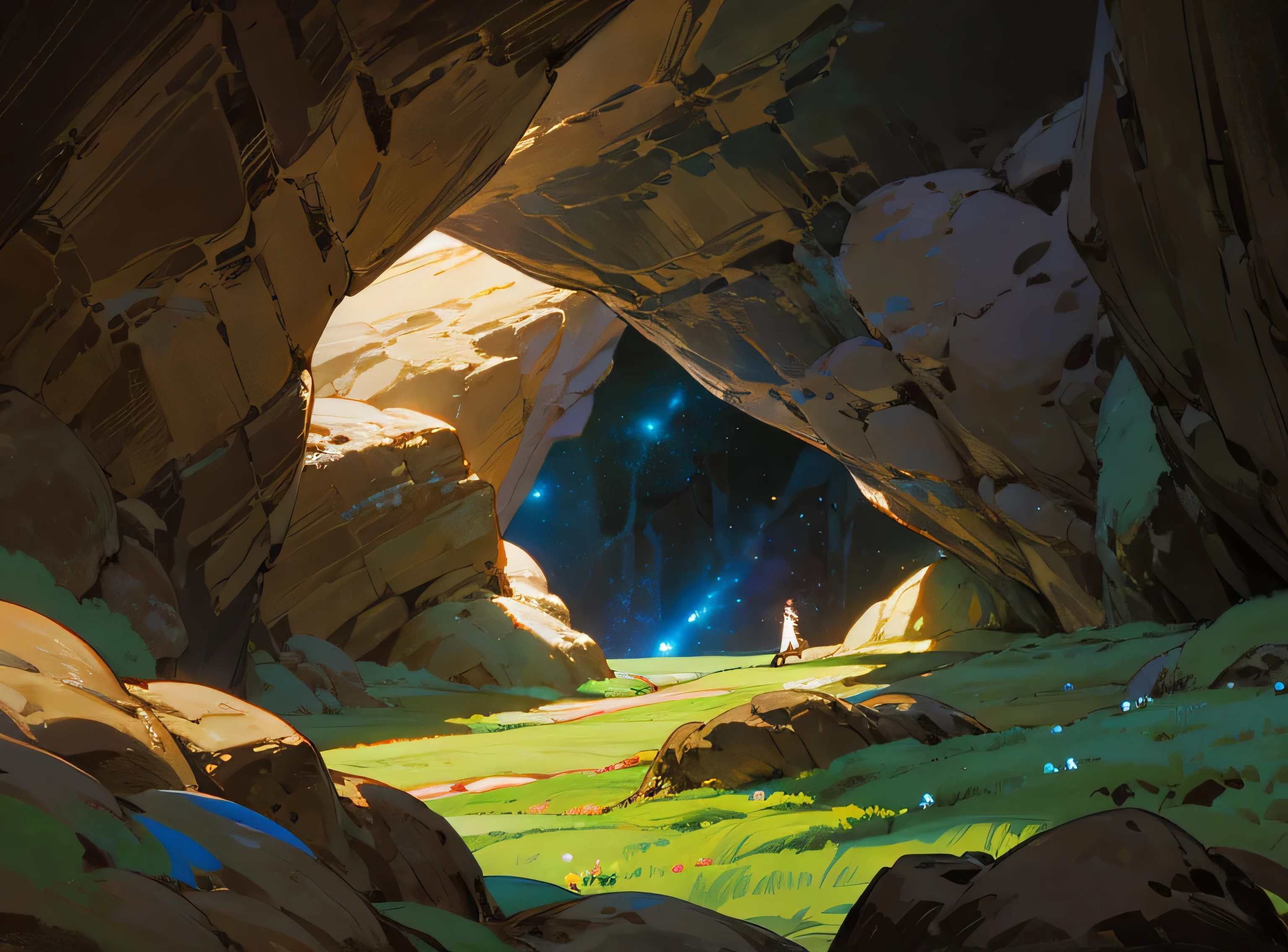 hidden brown cave ghibli unvierse galaxy world terrain cave explor