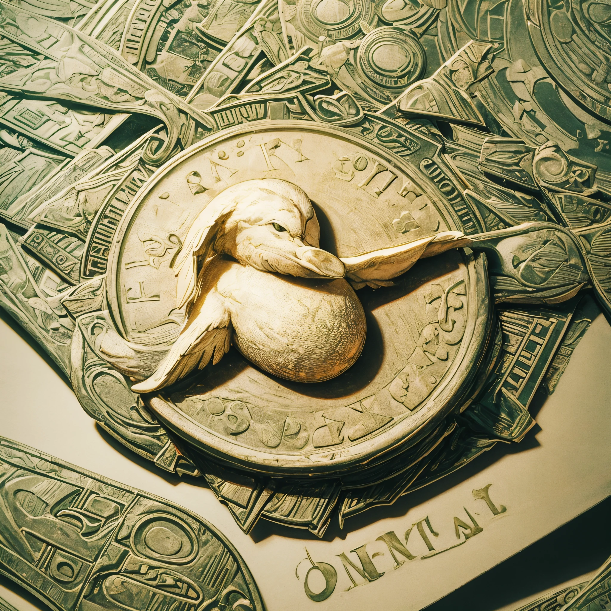  imagine a brand logo that has a dollar bill and a symbol of wisdom