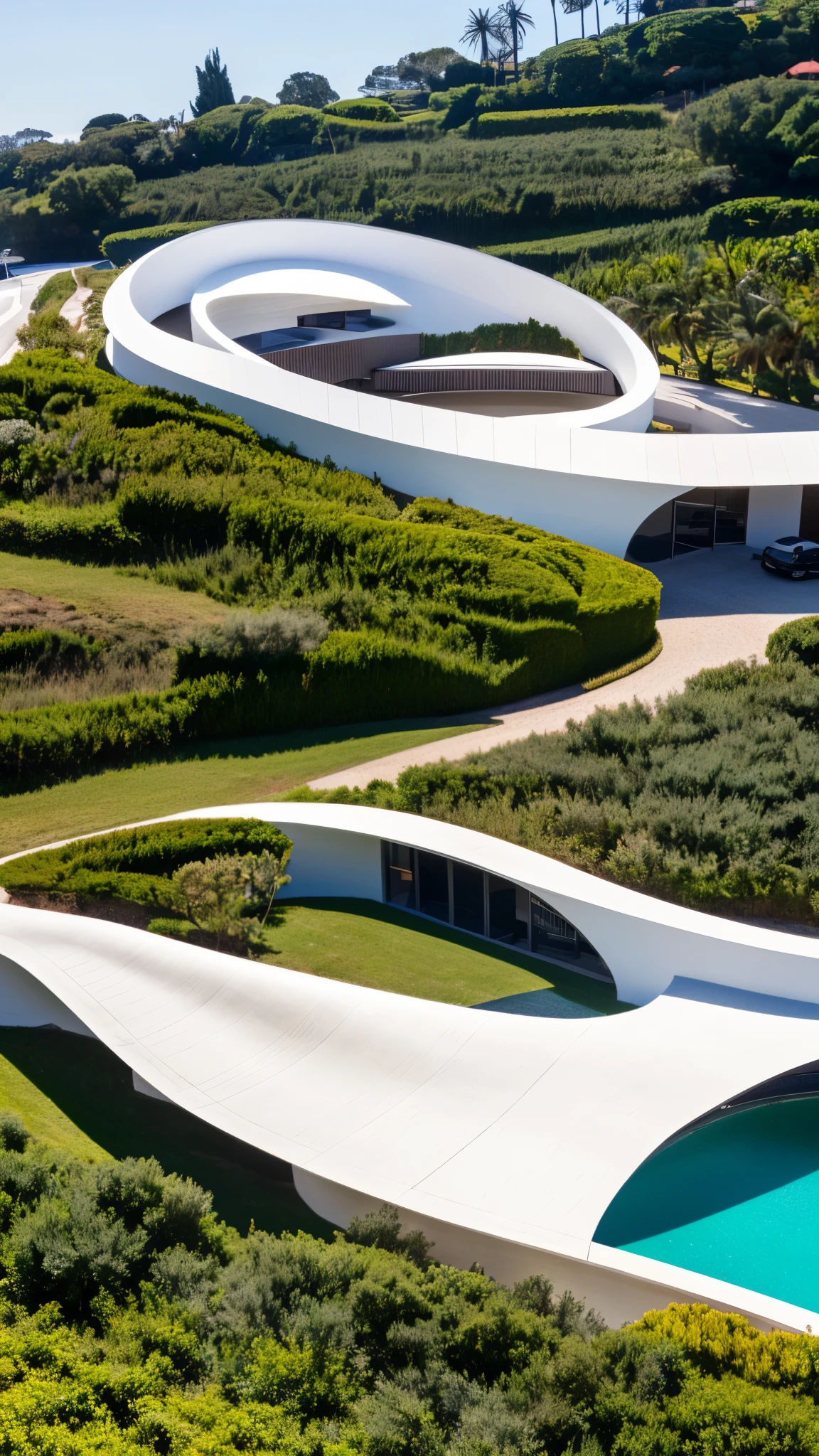 foto crua, (biomorphic museum building seen from outside), ((front elevation)), (blocos de terra), Curvilinear, bordas curvas, Mediterranean sea environment, white sky, (luz difusa:1.3) (areia Branca), estilo minimalista, particulas sujas, fotografia de arquitetura, hiper-realista, super detalhado, 8k, Nikon Z6 mirrorless camera, Film grain