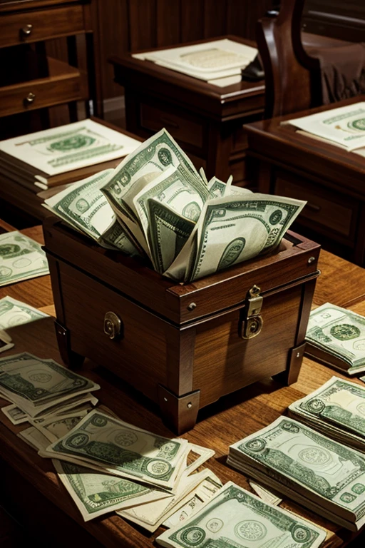 MONEY IN THE SECRET CHEST A LOT OF MONEY IN AMERICAN DOLLAR BANKNOTES