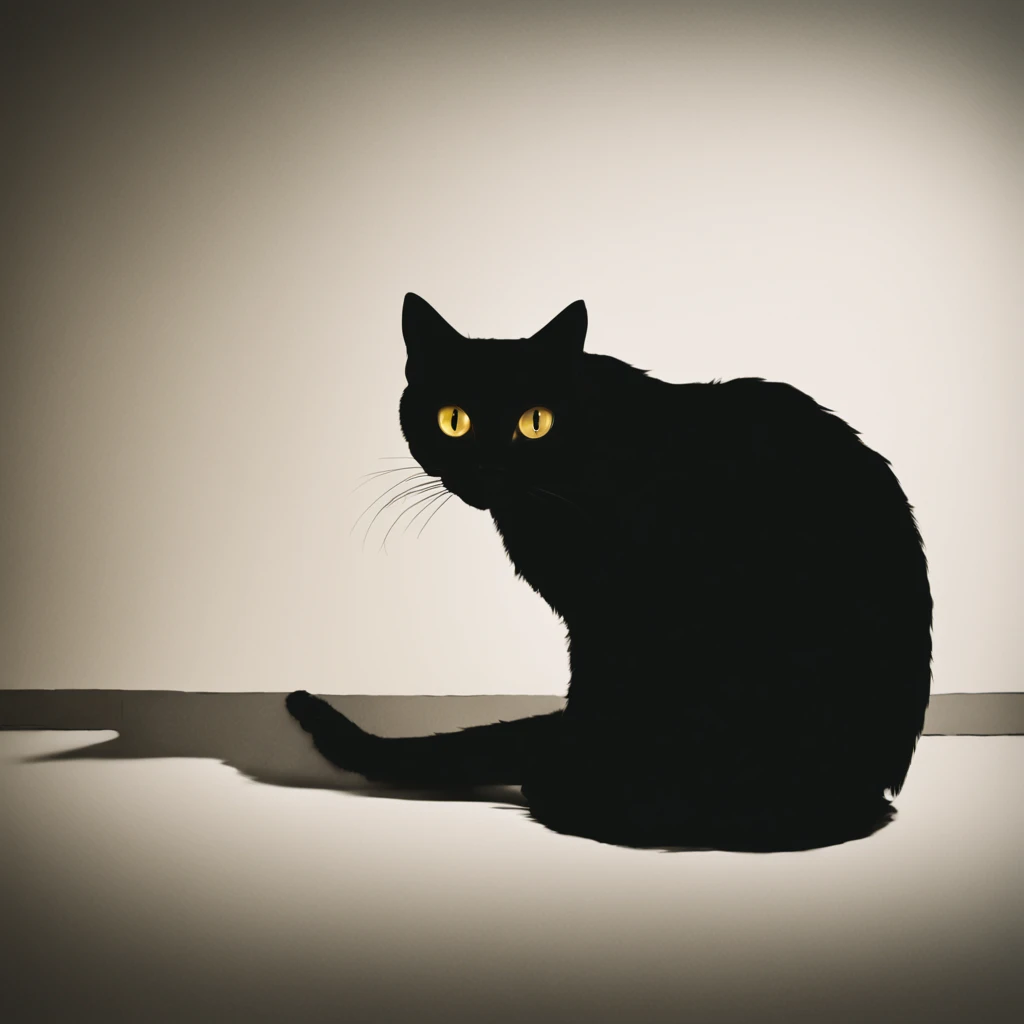 Black cat in a pitch-dark room