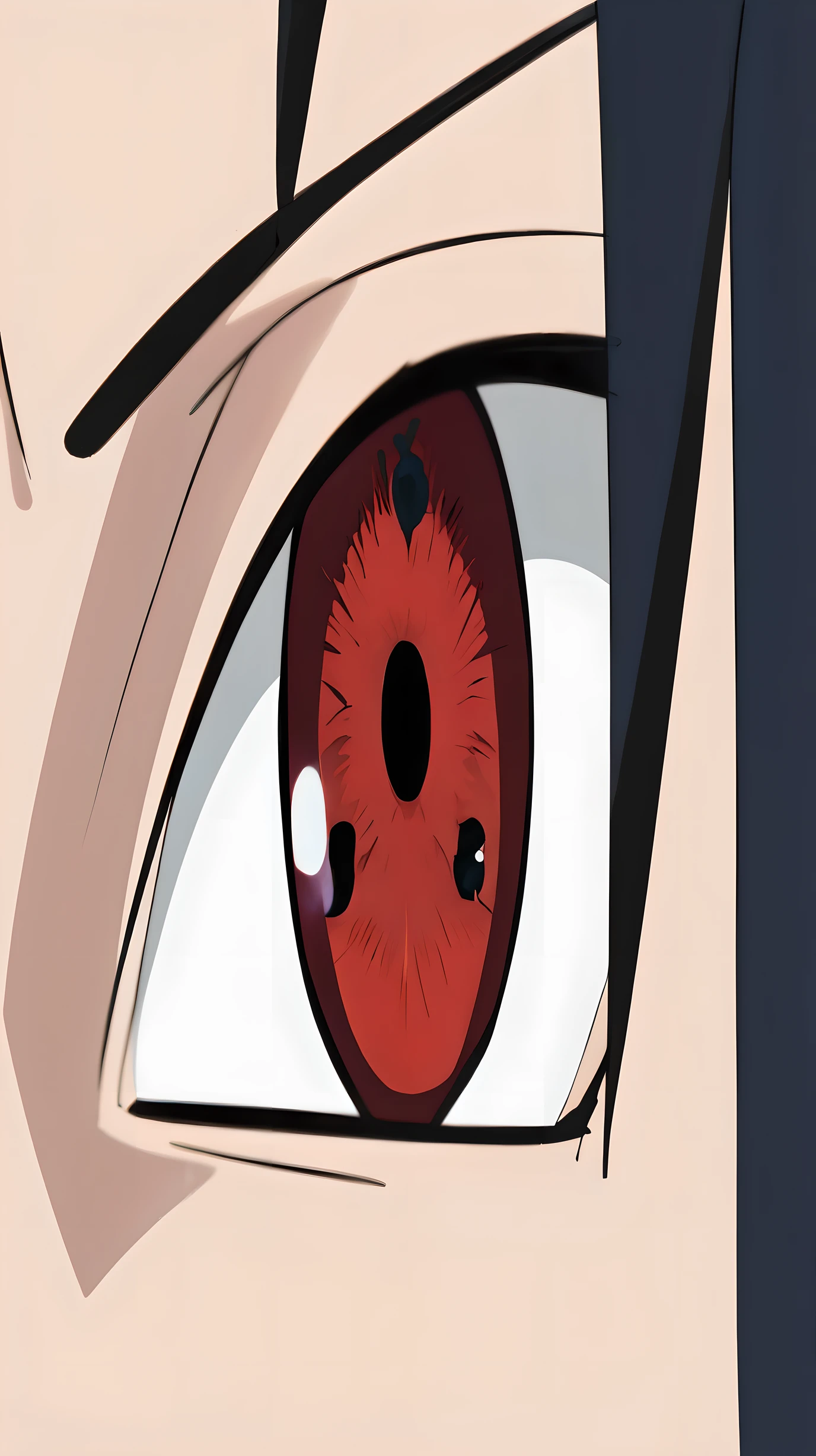 a close up of a person's eye with a olho vermelho, Itachi Uchiha, itatchi uchiha, Sasuke Uchiha, fully olho vermelhos no pupils, large olho vermelhos, itachi, sharp olho vermelhos, huge olhos de anime, olho vermelho, big olhos de anime, olhos vermelhos, large olho vermelhos!!!, olhos de anime, olho esquerdo vermelho
