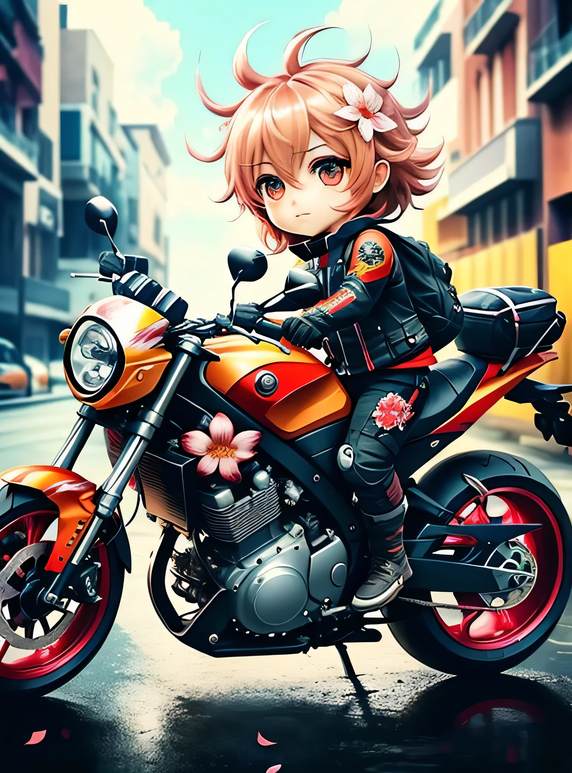motocicleta,flor,personagem,Chibi,Real,arte, blast,
Yang08k, fotografia, Lindo, colorida,Realistic,
obras-primas, maximum quality, melhor qualidade, arte oficiale, Lindo and aesthetic,