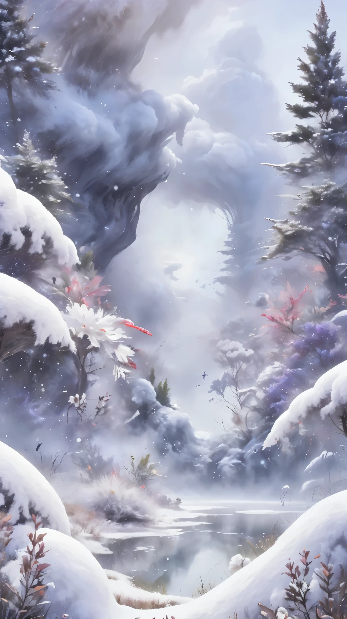 Princess的脸出现在空中，Winter scenery，Surreal wonderland，Dreamy cloud and fairy island，(big snowflake:1.3)，五颜六色的big snowflake飞舞着，Princess&#39;The palace is covered with snow，The tree of life blooms with endless vitality，Twinkling stars in the night sky，Overlapping clouds and fog，Whimsical fantasy landscape art, Beautiful Art Ultra HD 8K, 8k highly detailed digital art, Beautiful and detailed fantasy, Epic fantasy landscape, Mysterious and dreamy scenery, Magic fantasy is very detailed, magical scenery, 由big snowflake和梦幻漂浮的仙女岛组成, Detailed fantasy digital art, 8k detailed digital art