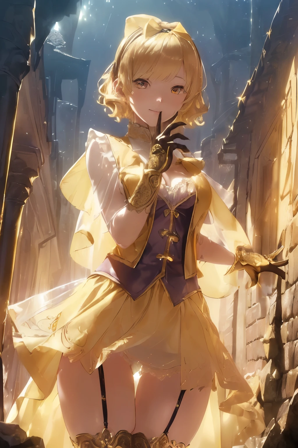 (((1girl))), ((best quality)), ((masterpiece)), ((ultra-detailed)), (illustration), (detailed light), (an extremely delicate and beautiful), (beautiful detailed eyes), (sunlight), ((extremely light)), ((extremely clothes)), (((hyper detail))),(((((front lighting))))),(((((front light))))),
((((quite adorable and sexy Wizard's robe with a blous, vest and a brief skirt and magical hairband))), (((Expert Wizard))),
,
(((wavy short manish bob))), ((((yellow gold hair)))), (((short hair))),
(((deep red eyes))),
((((whole body)))), aged 14 to 16, ((((())))), ((((very adorable young girl)))),
((condescending expression)), ((mischievous smile with sexual satisfaction)), (((extra adorable))), (((((extra slender shape))))),
(((((extremely beautiful detailed face))))),
(((dynamically and bravely attacking enemies by a spell of fire balls))), (((elegant magic boots))), (((surrounded by vast stones))),
(Dutch angle), (((elegant magic gloves))), ((transparent magical underskirt)), a little bit exposed adorable magical panties