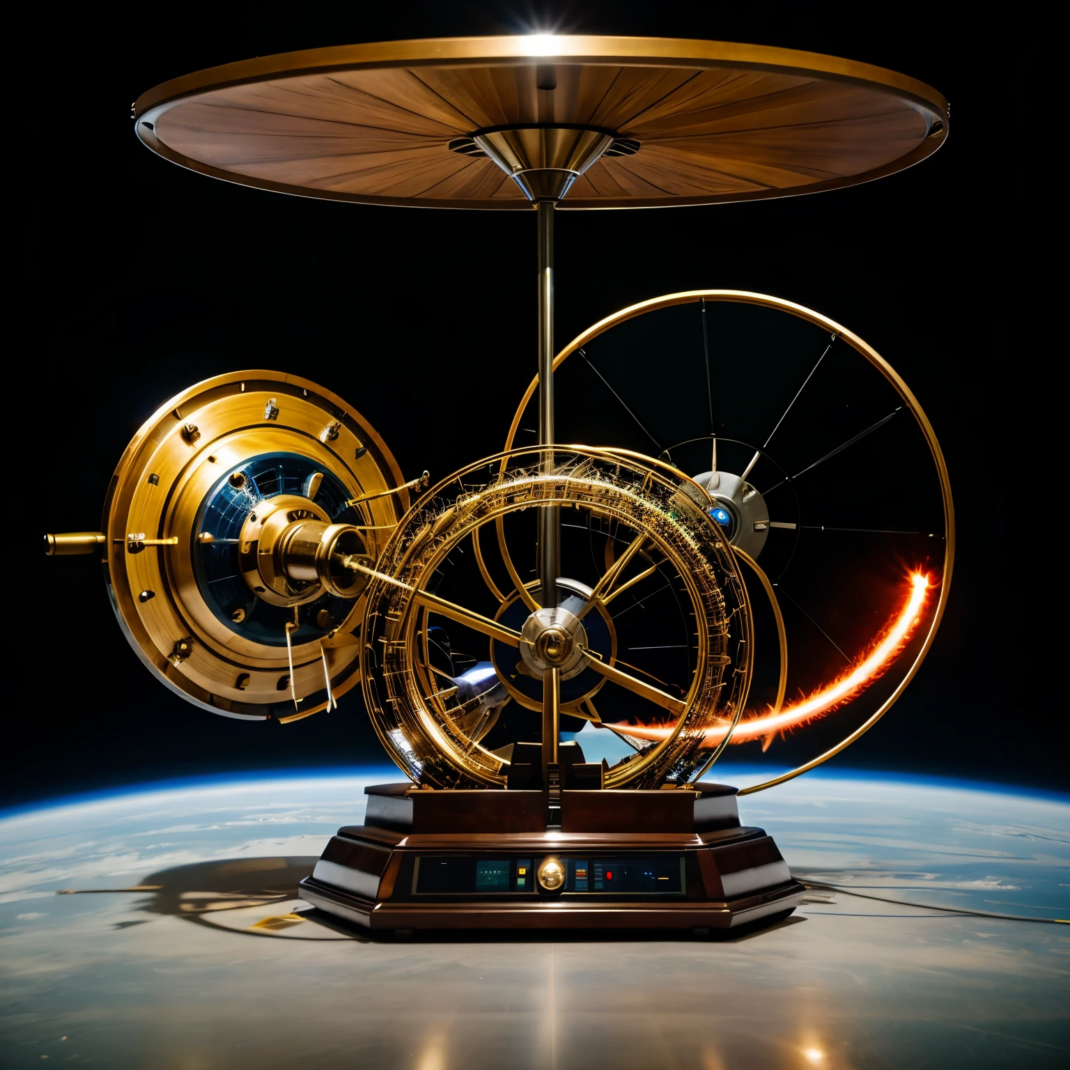 Perpetual motion machine for space studio photo with large details