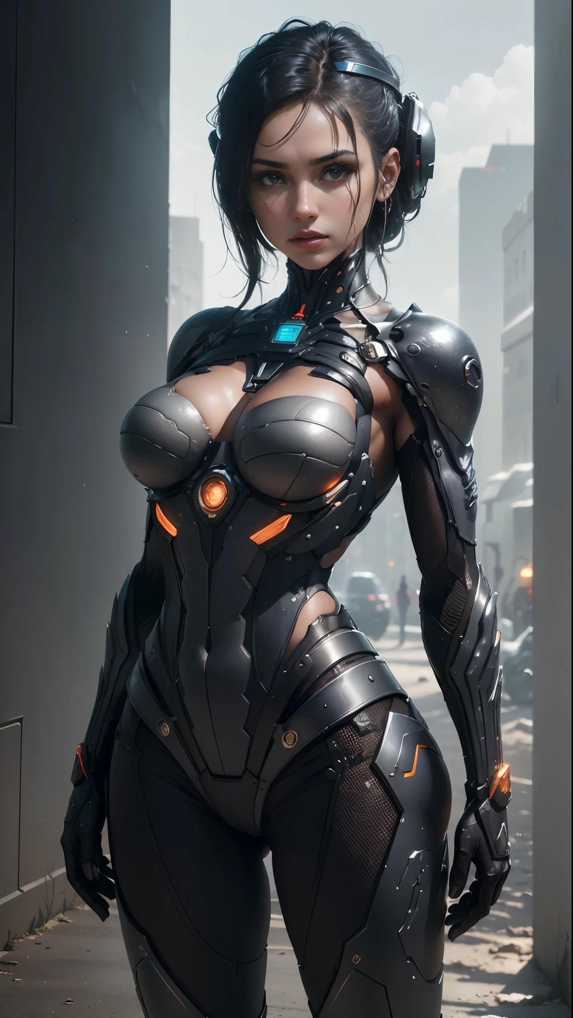 ((melhor qualidade)), ((obra de arte)), (detalhado:1.4), 3D, uma imagem de uma linda mulher cyberpunk,HDR (High-range dynamics),rastreamento de raio,NVIDIA RTX,Super-resolution,Irreal 5,underground dispersal,PBR texturing,post-processing,Anisotropic filtering,Profundidade de campo,Maximum clarity and sharpness,Texturas multicamadas,Albedo e mapas especulares,Surface shading,Accurate simulation of light-material interaction,perfect proportions,Octane rendering,two tone lighting,grande abertura,ISO baixo,White balance,Rule of Thirds,8K CRU, traje crisiano