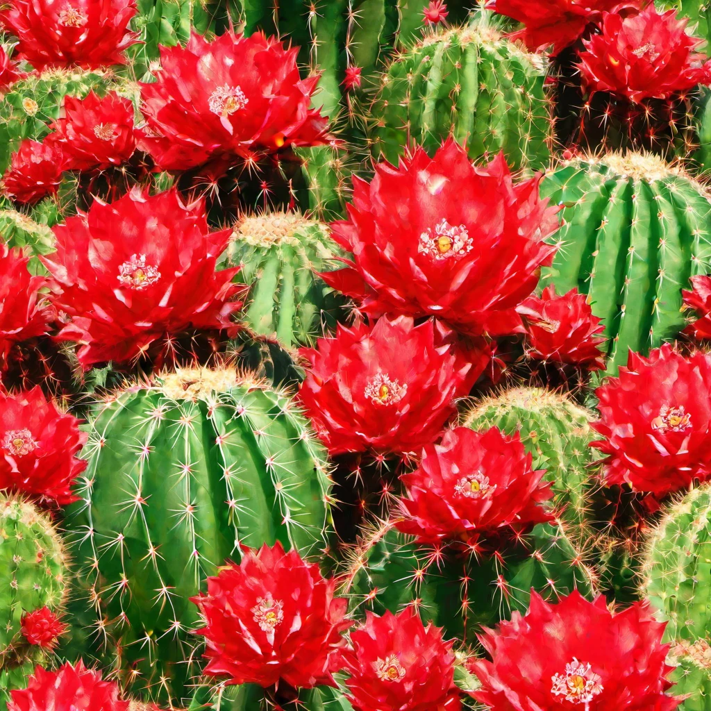 (masterpiece, best quality:1.2), Cactus, red cactus, strange cactus, flower