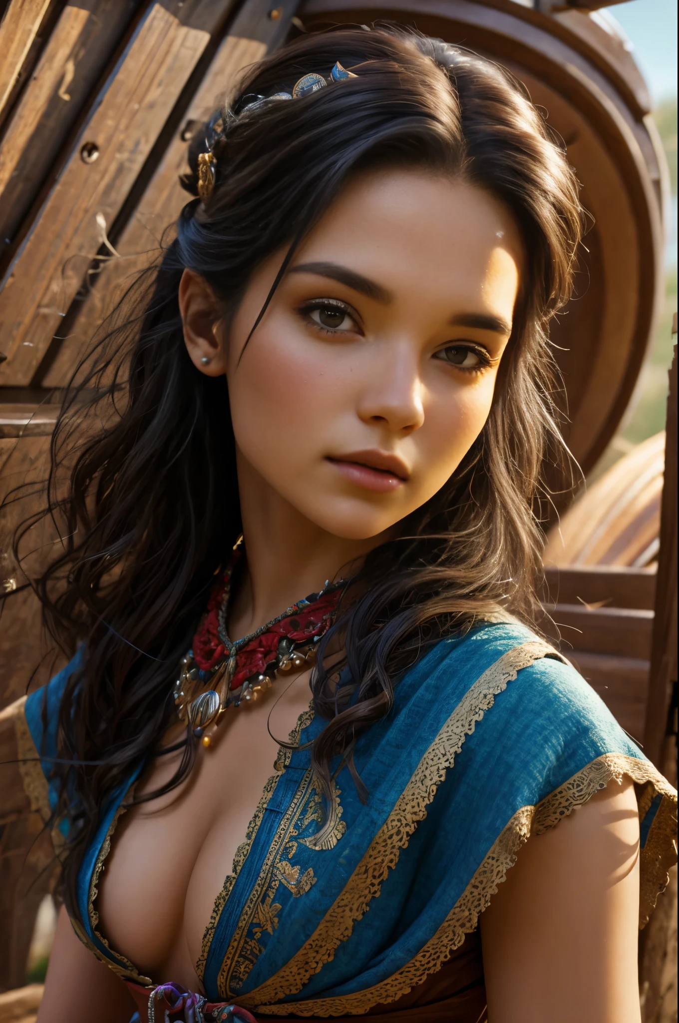 Hyper Realistic 1girl in Old West Clothing, Fantasy Art, Photorealistic, Dynamic Lighting, Artstation, Highly Detailed Face, 4K, Award Winning,