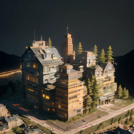 2658年Lunar soil realistic model, (bifurcation, original photo, best quality, masterpiece:1.4),SteampunkCyberpunk6820 City,(CyberpunkLunar soil light:1.3), Lunar soil (related to land),(in a great nature box:1.3),Isometric, great nature, landscape on foundation,landscape,