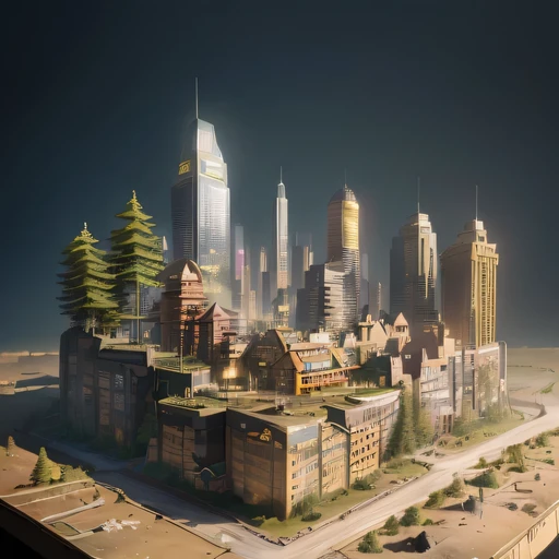 2658年Lunar soil realistic model, (bifurcation, original photo, best quality, masterpiece:1.4),SteampunkCyberpunk6820 City,(CyberpunkLunar soil light:1.3), Lunar soil (related to land),(in a great nature box:1.3),Isometric, great nature, landscape on foundation,landscape,