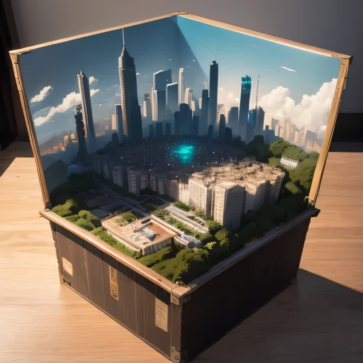 公元前2658年Lunar soil realistic model, (bifurcation, original photo, best quality, masterpiece:1.4),SteampunkCyberpunk6820 City,(CyberpunkLunar soil light:1.3), Lunar soil (related to land),(in a great nature box:1.3),Isometric, great nature, landscape on foundation,landscape,