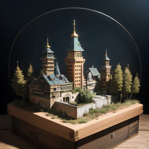 公元前2658年Lunar soil realistic model, (bifurcation, original photo, best quality, masterpiece:1.4),SteampunkCyberpunk6820 City,(CyberpunkLunar soil light:1.3), Lunar soil (related to land),(in a great nature box:1.3),Isometric, great nature, landscape on foundation,landscape,