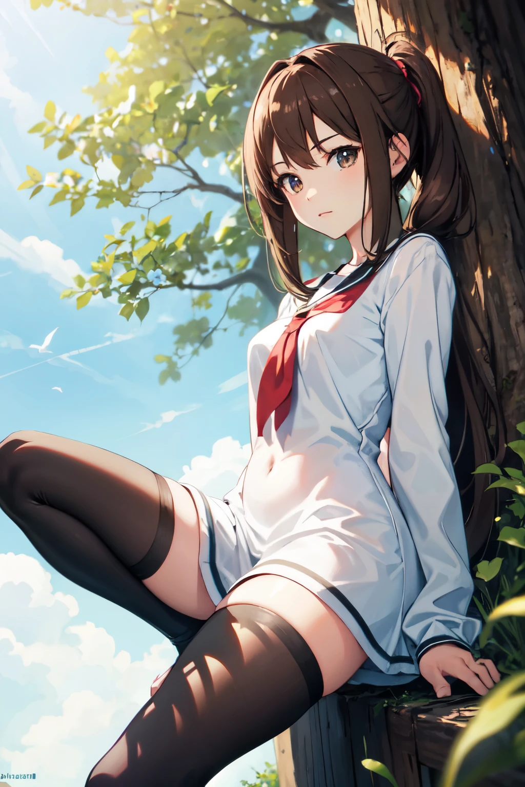 anime  girl  brown hair
looking life tree
