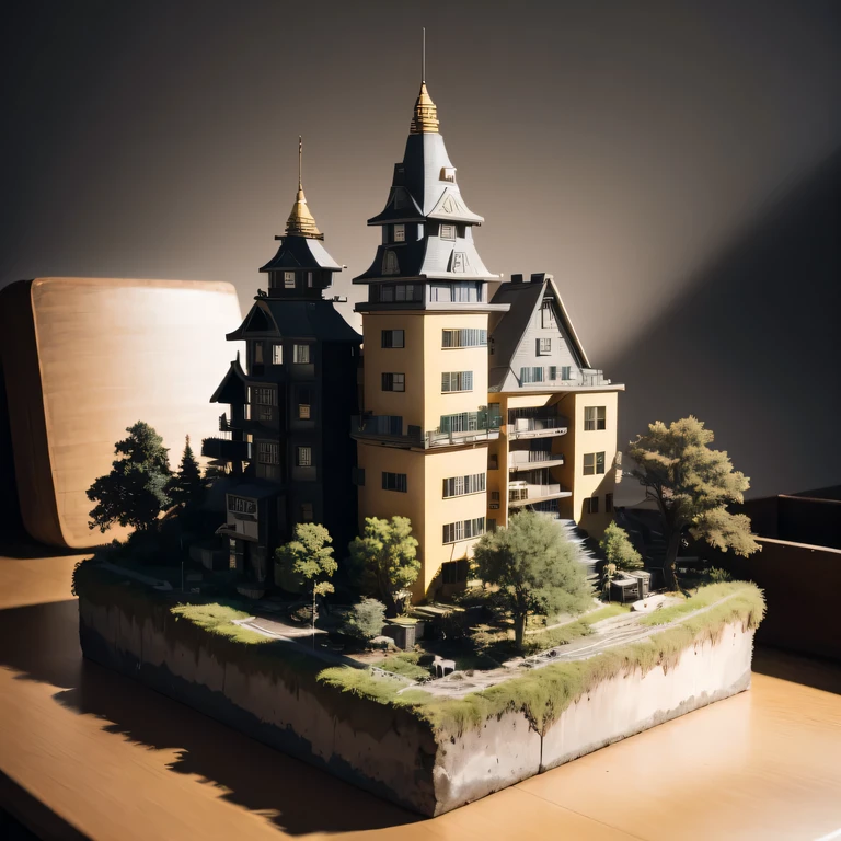 公元前2658年Lunar soil realistic model, (bifurcation, original photo, best quality, masterpiece:1.4),SteampunkCyberpunk6820 City,(CyberpunkLunar soil light:1.3), Lunar soil (related to land),(in a great nature box:1.3),Isometric, great nature, landscape on foundation,landscape,