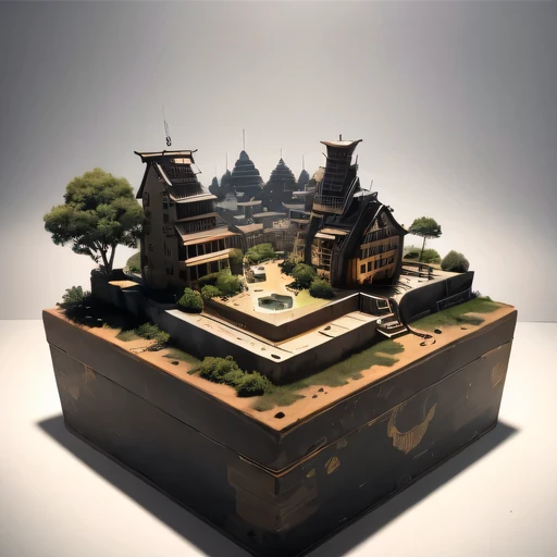 公元前2658年Lunar soil realistic model, (bifurcation, original photo, best quality, masterpiece:1.4),SteampunkCyberpunk6820 City,(CyberpunkLunar soil light:1.3), Lunar soil (related to land),(in a great nature box:1.3),Isometric, great nature, landscape on foundation,landscape,
