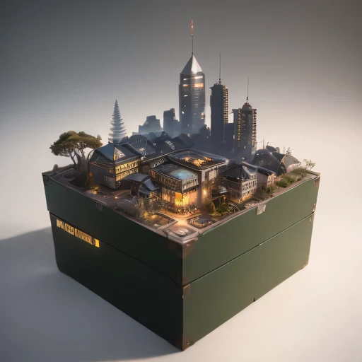 2658年Lunar soil realistic model, (bifurcation, original photo, best quality, masterpiece:1.4),SteampunkCyberpunk6820 City,(CyberpunkLunar soil light:1.3), Lunar soil (related to land),(in a small nature box:1.3),Isometric, small nature, landscape on foundation,landscape,