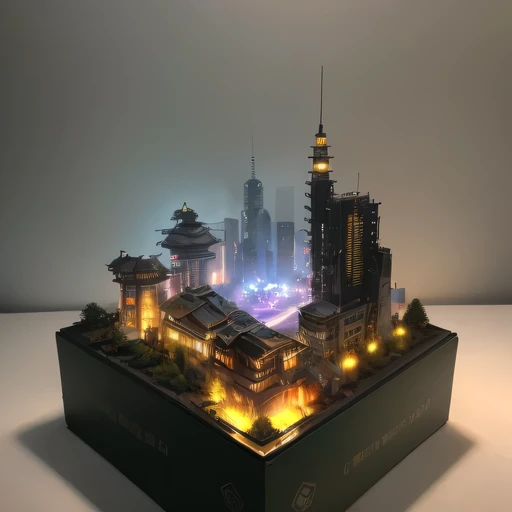 26558年Lunar soil realistic model, (bifurcation, original photo, best quality, masterpiece:1.4),SteampunkCyberpunk6820 City,(CyberpunkLunar soil light:1.3), Lunar soil (related to land),(in a small nature box:1.3),Isometric, small nature, landscape on foundation,landscape,