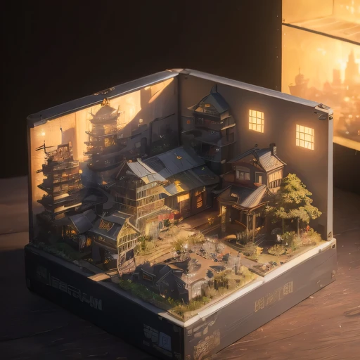 26558年Lunar soil realistic model, (bifurcation, original photo, best quality, masterpiece:1.4),SteampunkCyberpunk6820 City,(CyberpunkLunar soil light:1.3), Lunar soil (related to land),(in a small nature box:1.3),Isometric, small nature, landscape on foundation,landscape,
