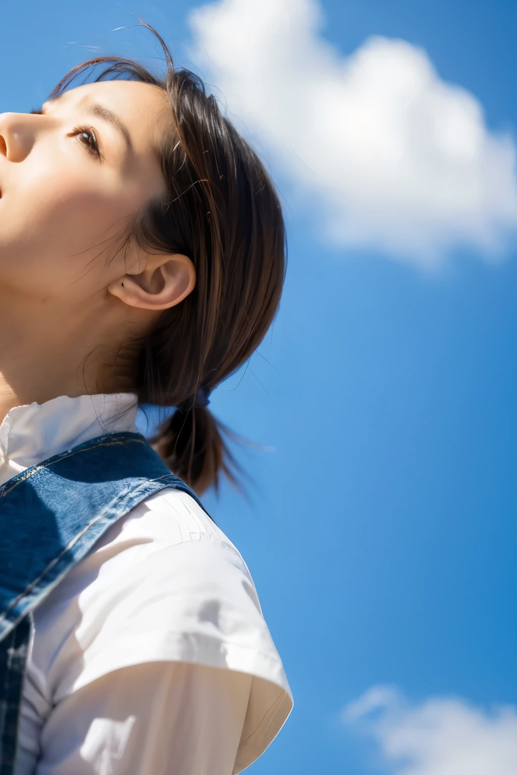 look up at the giant girl