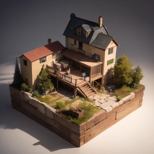 26558年Lunar soil realistic model, (bifurcation, original photo, best quality, masterpiece:1.4),SteampunkCyberpunk6820 City,(CyberpunkLunar soil light:1.3), Lunar soil (related to land),(in a small nature box:1.3),Isometric, small nature, landscape on foundation,landscape,