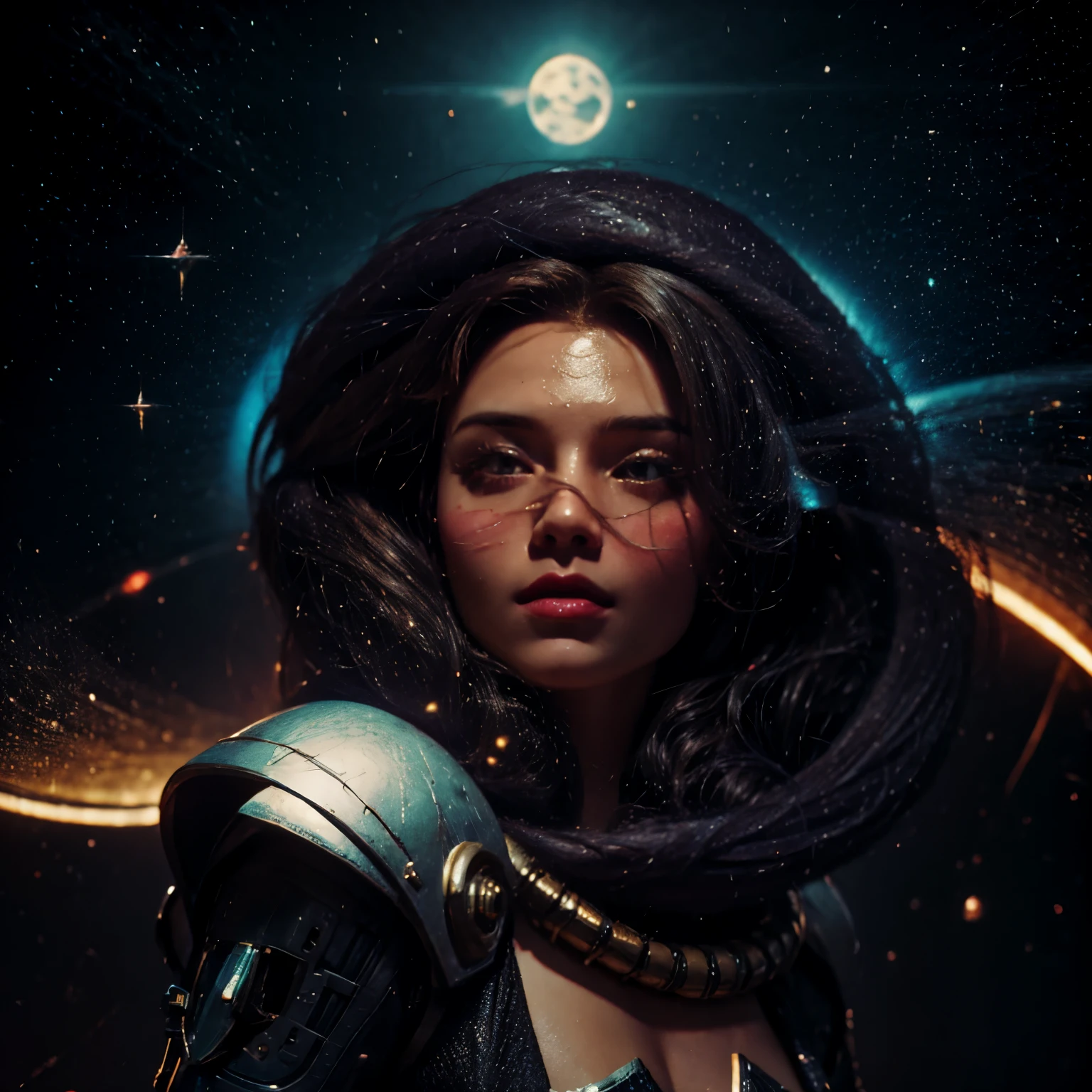 Female space adveturer in 3d also in the style of Anna Stalica ArtStation - Space Adventurer