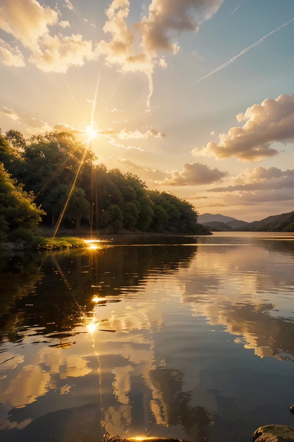 Image: An image of a serene landscape, with a golden sunset radiating peace and tranquility, representing the power of prayer in bringing serenity and blessings.