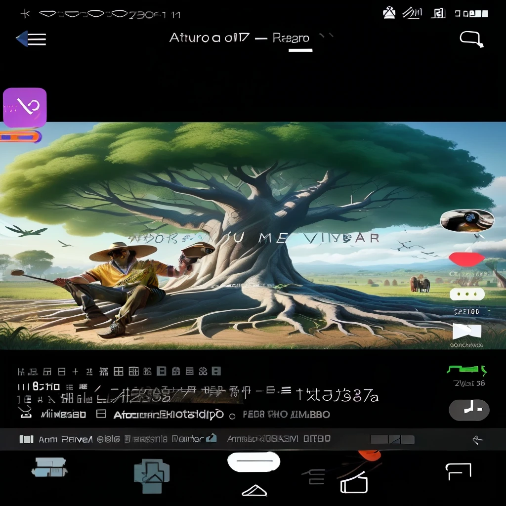 a close-up of a cell phone with a drawing of a man sitting under a tree, imagem de fundo, arte da videira, instagram story, 🌻🎹🎼, 8k trending, amazing wallpaper, snapchat story screenshot, accurate representation, (vinhas), new song, foto da capa, trending wallpaper, Plano de fundo do jogo para celular, video tiktok, foto do snapchat, arte oficial