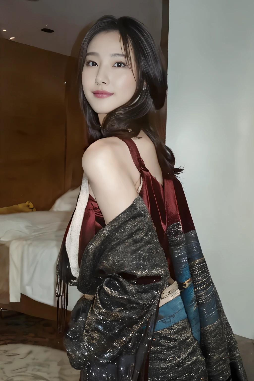 NSFW,perfect face,Three Kingdoms,Mrs. Mi,battle of nagasaka,Beautiful costumes with traditional designs,dirty with dust and mud,Clothes are ripped off and naked,はぎ取られた衣裳の上に裸のMrs. Miが仰向けに横たわっている,Mrs. Miは薄暗い粗末な小屋の中に敷かれた莚の上に仰向けに横たわっている,She looks blank due to the shock of being raped.,after being raped,big 、full nude、Pubic hair bladder,full_body,White, cloudy semen is overflowing from the female genitalia.、小屋の天井から真下で仰向けに横たわっているMrs. Miを見た構図