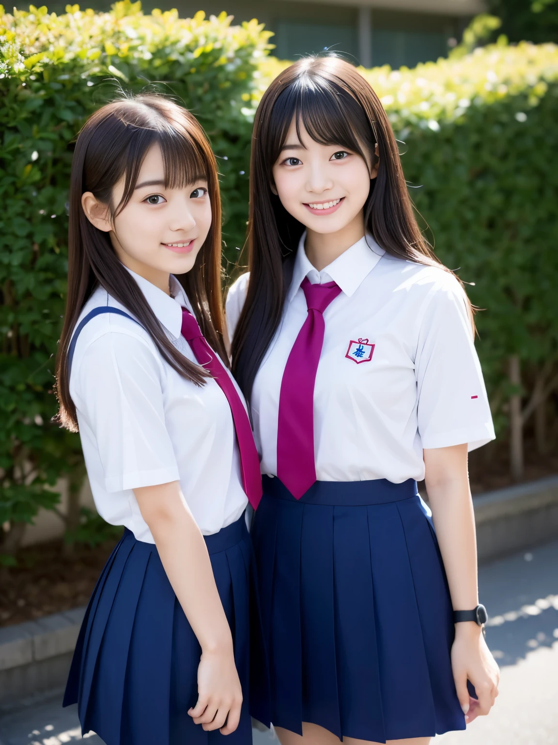 cute high school girl、japanese girl uniform、Wearing Japanese school uniform、japanese school uniform、surreal 、dressed like a high school girl、surreal 、wearing a uniform、real high school girl、girl in uniform、wearing a uniform、 Pause、Full body Esbian、nice skin、glowing skin、nice thighs、Shining thighs、Shining Rigaleg , Japanese high school 、Nogizaka Idol、korean idol、from below、full body shot、full body shot