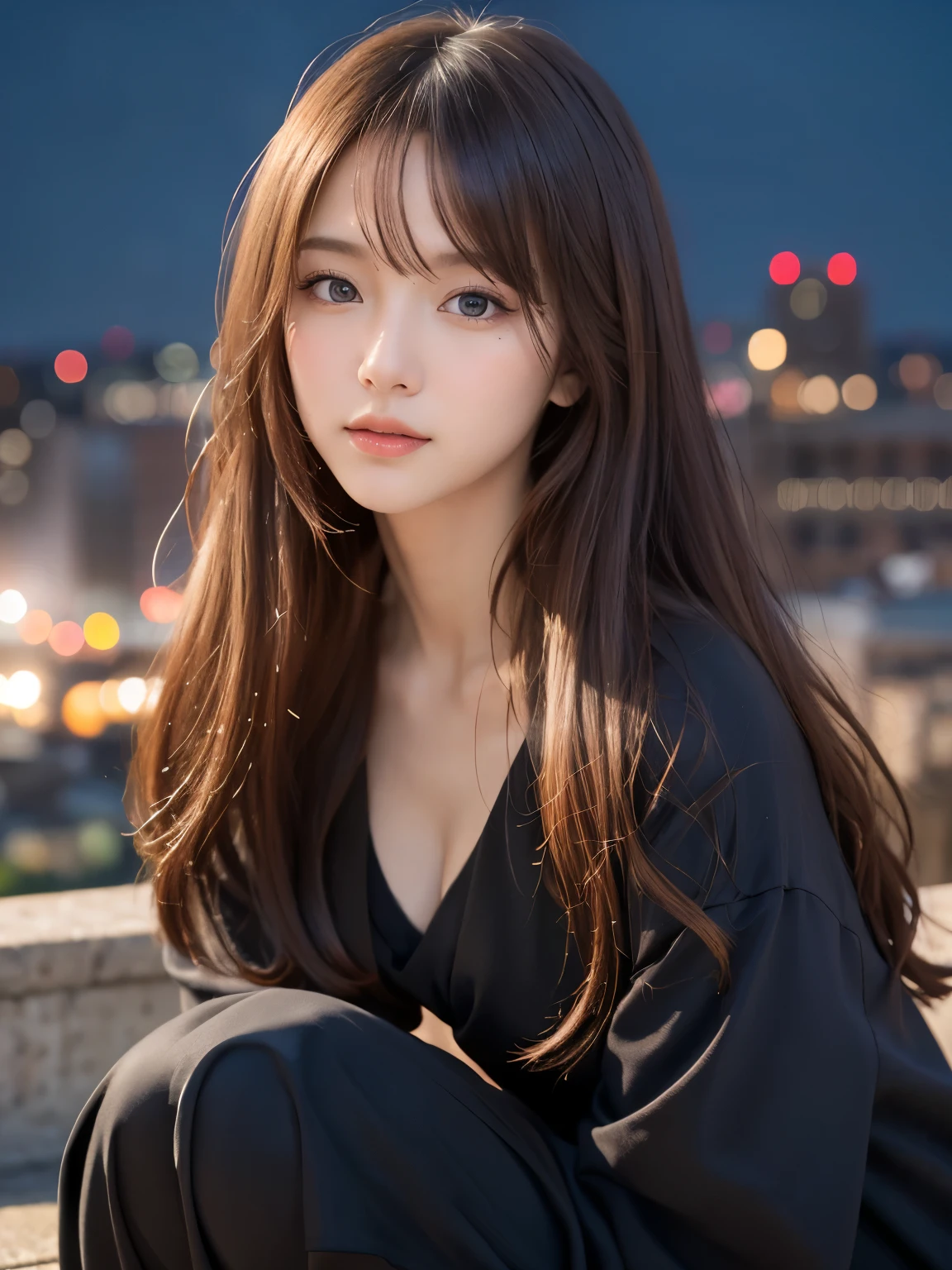 （Front Focus），（in the darkness nigth：1.6），Surrealist portraits of women by David Hockney and Alphonse Mucha，Fantasyart，photographrealistic，动态照明，art  stations，poster for，Volumetriclighting，extra detailed face，4 k，awardwinning， , 1girl in, In the Dark, deepshadow, lowkey, Cowboy Shot,(Official clothing:1.4),Long whit hair,whaite hair,Perfect posture， mix4，（64k uhd， RAW Photos， best qualtiy， tmasterpiece：1.2）， one girls，fully body photo，Camel corset，High Slit Mini Skirt，e Blue Eyes，（realisticlying， photos realistic：1.37）， 1girll， adolable， Overlooking the city， the night， Sateen， moisture， profetional lighting， photon maping， Radio City， physically-based renderingt， Gradient Black Color Hair， black colored hair， short and wavy hair， girl with， White Ball Suit， high quality picture， hight resolution， 1080p， （Clear face）， （Detailed face description）， （Detailed hand description）， （tmasterpiece）， （Exquisite CG）， extreme light and shadows， dishevled hair， The work of the master， Rich details， （Finely detailed facial features）， （top quality picture）， （tmasterpiece）， （Detailed eyes）， Look ahead with your eyes， fine clavicle，（Squatting Pose）， （The best ultra-real：1.3）， （The best illustrations）， （Highest high resolution）， （Superb Detail）， （Most Best Illustration）， （Beautiful detail eyes）， （Ultra-high detail）， （The best masterpieces）， （wall-paper）， （Super best detail face）， （Tight abs）， （Realism Surrealism） ， （Blushing whitening skin）， （best qualtiy）， （（（1girll）））， （hyper realisitc， The photo is surreal：1.37）， （ultra - detailed）， （adolable）， （独奏）， （ssmile：1.15）， （Keep one's mouth shut） ， （beatiful detailed eyes）， （（（Whiten skin）））， （White skin）， （bright skin）， （pretty skin）， （Fresh skin）， （Realism Surrealism）， （best qualtiy）， （（large boob： 1.2））， （The bikini： 1.1）， （Highly detailed face and skin textures）， （Fine eyes）， （Very realistic）， （portrait of 20 years old）， （Perfect beautiful） （Details of face）， （cute  face）， （beautidful eyes）， （Perfect Eye Detail）， （Perfect Anatomy）， （Ex