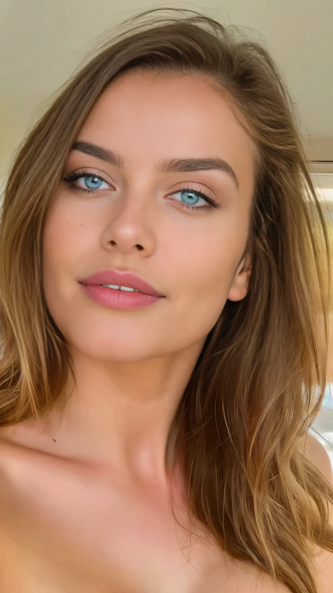 Very beautiful sexy blonde making a selfie, naked , breasts, light blue eyes, highly detailed, 29 years old, slim, innocent face, naturally wavy hair, high resolution, masterpiece, best quality, intricate high detail, highly detailed, sharp focus, detailed skin, realistic skin texture, texture, detailed eyes, professional, 4K, charming smile, shot with Canon, 85mm, slight depth of field, Kodak Color Vision, body in perfect shape, extremely detailed, photographer_\( ultra\), photographerrealistic, Realstic, Postprocessing, maximum details, roughness, real life, ultrarealistic, photorealism, photography, 8K UHD, photography, nude