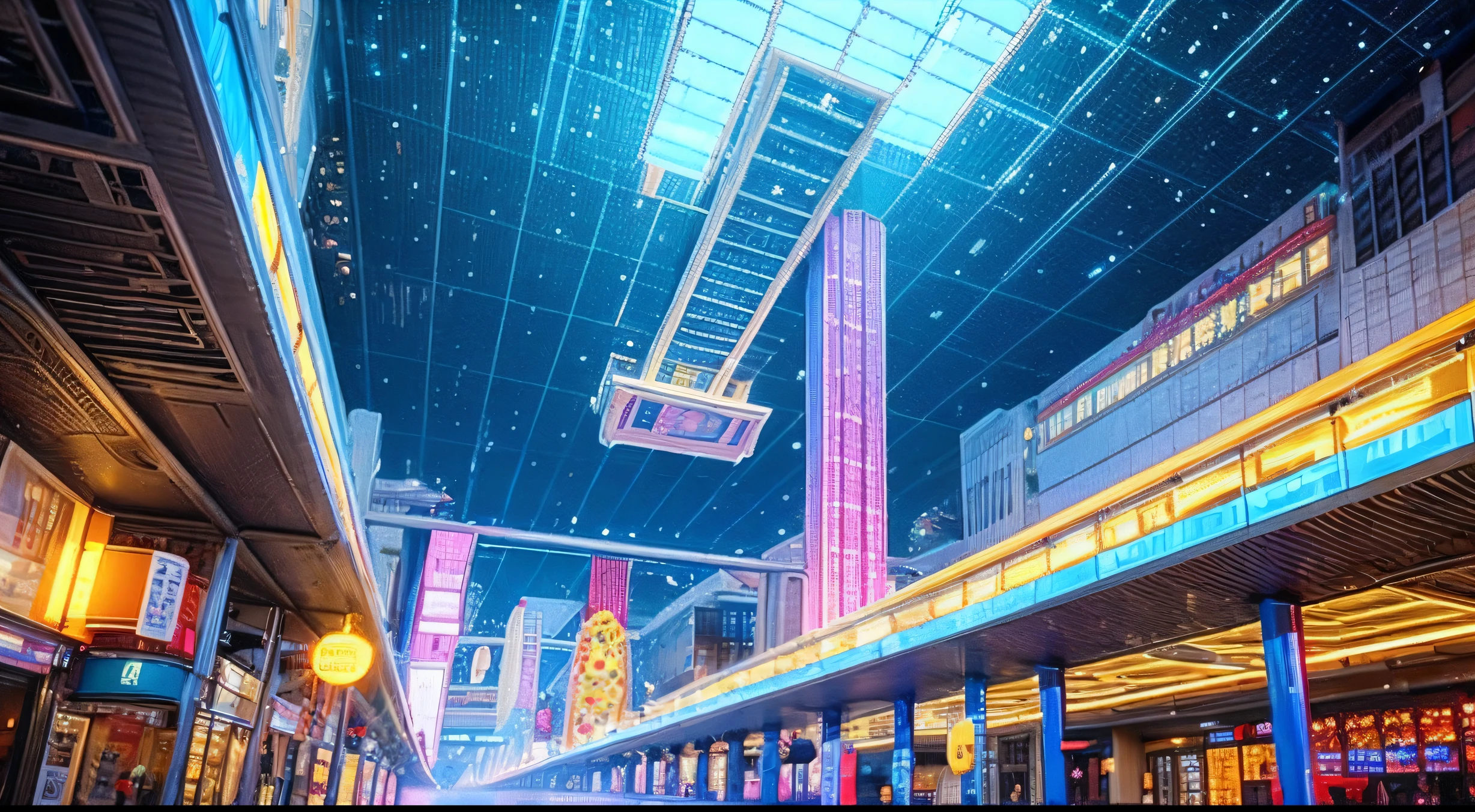 pixel games,scenography,fantastical scenes,Space City,levitation, pixel art #pixel art