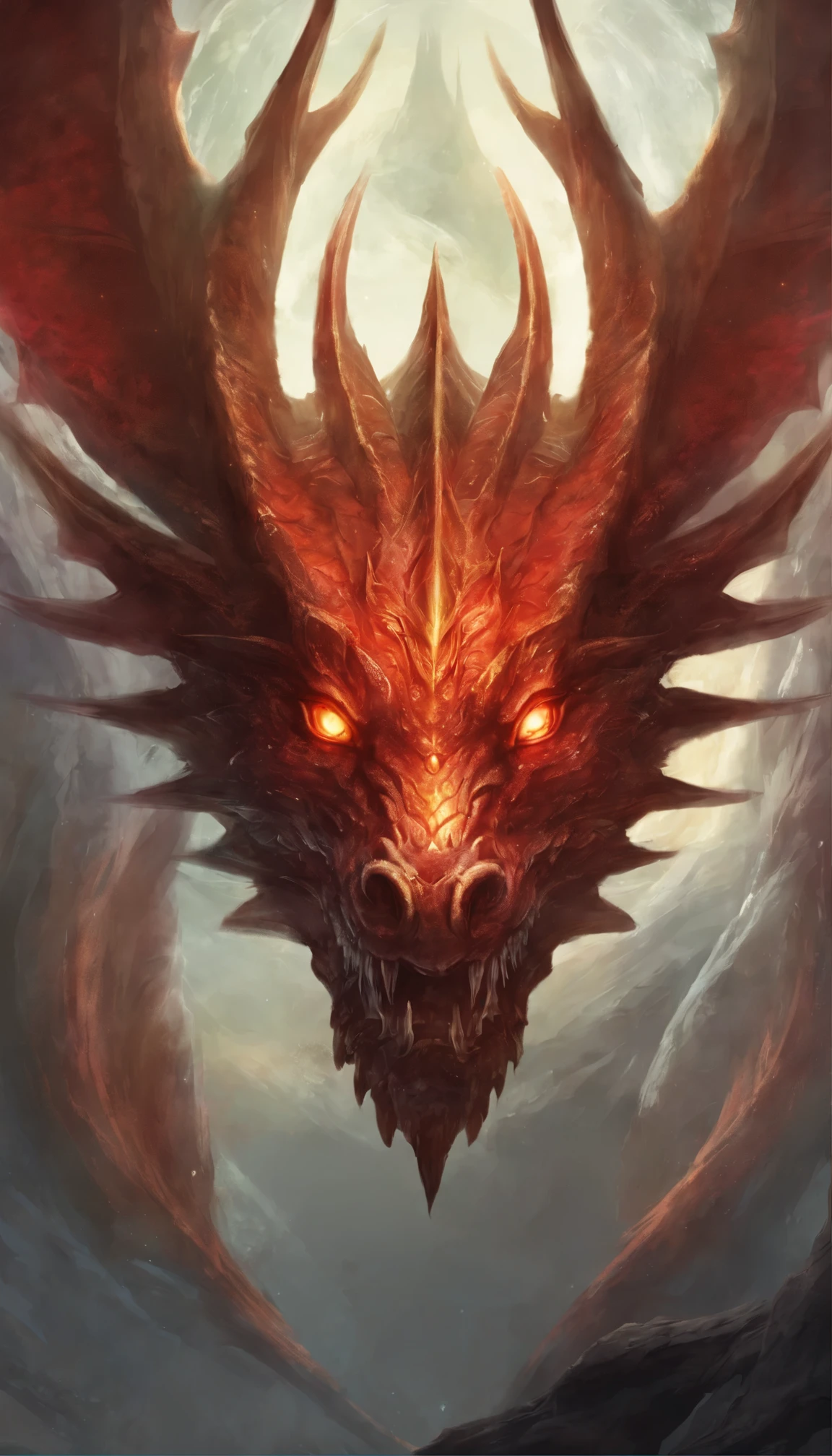 Dragon head with red eyes