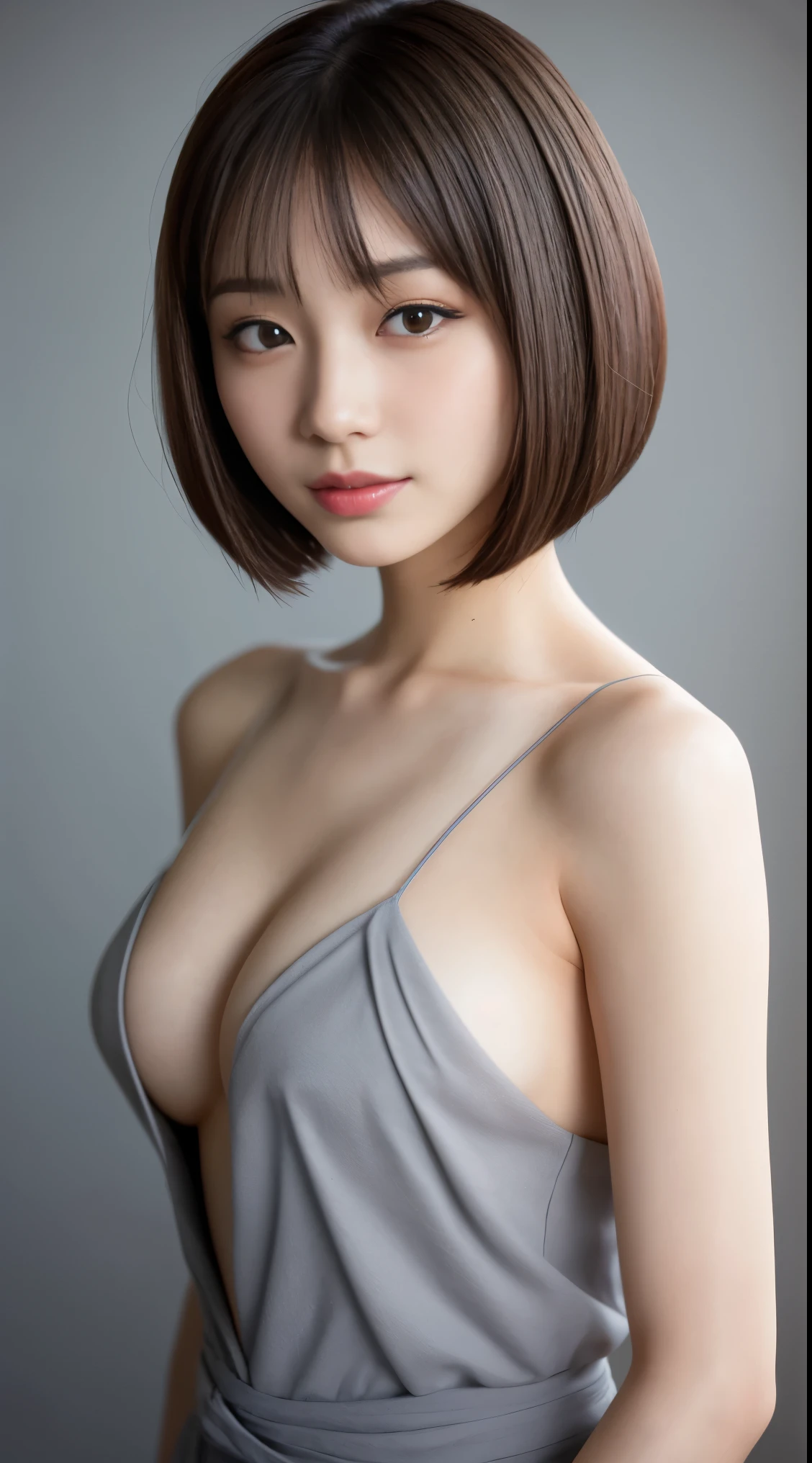 ((small breasts:1.3))、natural shading、((thin pubic hair))、K-POP idol)Calm and happy like a goddess、(((Beautiful girl wearing a camisole)))、(((Between the groin,crack)))、Look at the viewer with your whole body、((small breasts:1.3))、natural shading、((scantily clad idol))、K-POP idol)Calm and happy like a goddess、(((Beautiful girl wearing a camisole)))、(((Between the groin,crack)))、Look at the viewer with your whole body、((small breasts:1.3))、natural shading、((thin pubic hair))、K-POP idol)Calm and happy like a goddess、(((Beautiful girl wearing a camisole)))、(((Between the groin,crack)))、Look at the viewer with your whole body、((:1.3))、natural shading、((thin pubic hair))、K-POP idol)Calm and happy like a goddess、(((Beautiful girl wearing a camisole)))、(((Between the groin,crack)))、Look at the viewer with your whole body、((((beautiful bob cut brown hair))))、((Brown-haired Japan woman)))、(Short bob cut brown hair:1.5)、masterpiece, highest quality, 8K, absurd, (Upper body:1.4), beautiful girl, pretty face, looking at the viewer, laughter, surreal, High resolution, picture, film grain, chromatic aberration, sharp focus, HDR, face light, dynamic lighting, movie lighting, professional shadow, simple background, (dull gray background:1.4), most detailed, very detailed, super detailed, finely, real skin, delicate features, detailed face and eyes, sharp pupils、realistic student、(Korean、Japanese、Chinese:0.4)