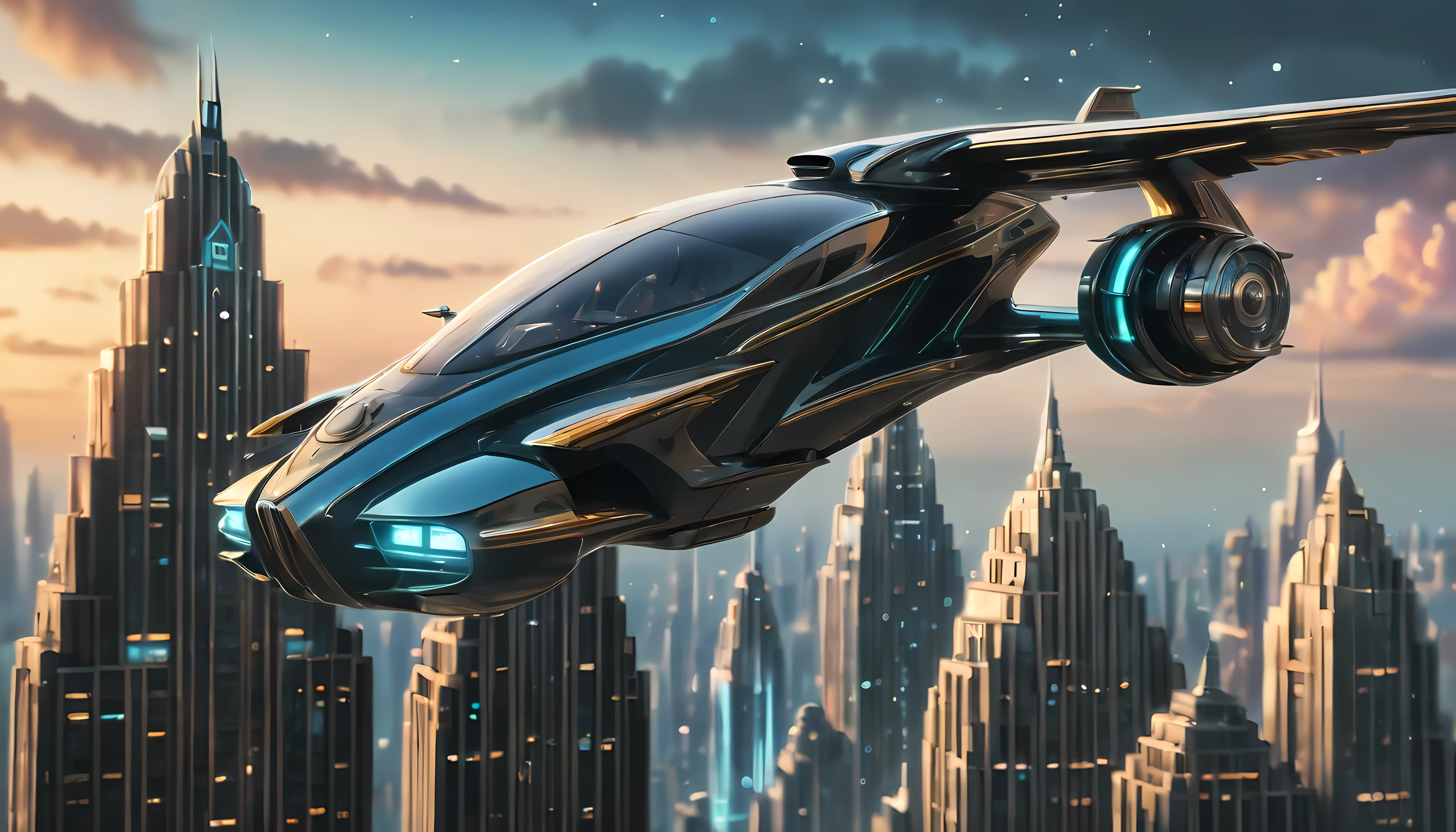 art deco style flying car, art deco style science fiction, art deco style future skyscrapers

(best quality,4k,8k,highres,masterpiece:1.2),ultra-detailed,(realistic,photorealistic,photo-realistic:1.37),HDR,UHD,studio lighting,ultra-fine painting,sharp focus,physically-based rendering,extreme detail description,professional,vivid colors,bokeh.