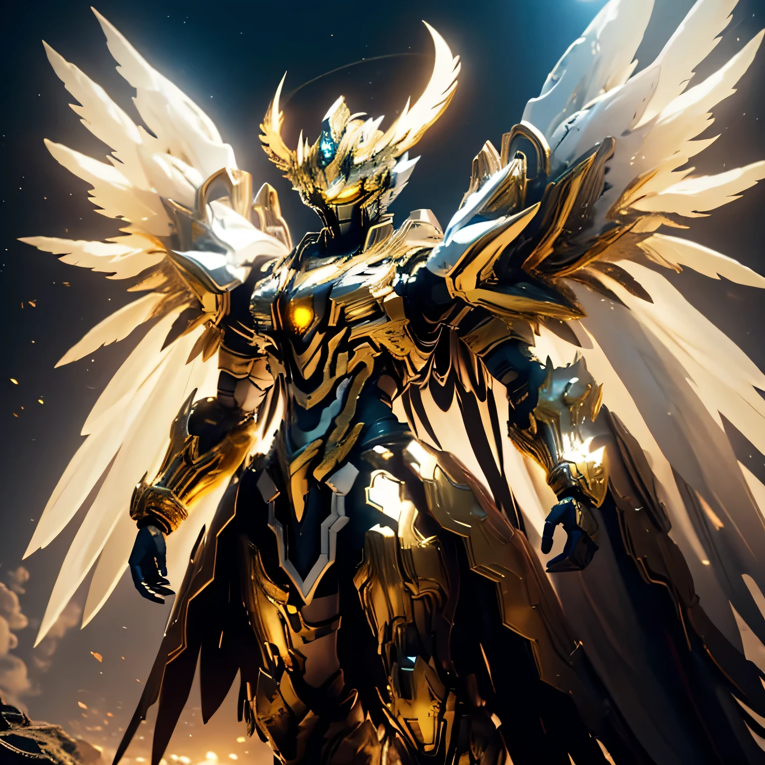 ultra high resolution, best quality, photo, 8k, (photorealistic: 1.2), normal lighting, An old man shaped like a Fantz wlop, giant man with beard in bright white robes floating on the crystal throne, Floating on a crystal cloud, yellow eyes, A bright light shines from the throne, There are gems floating in the sky, God, Light enveloped his body, Has excellent light transmittance, Feathered Wings on the Crystal Throne, wings spread, golden light (halo:1.2) on top of your head, Abdominal muscles wearing medieval gold armor, beard, male, dark, masterpiece, best quality, intricate details, 雪环境and背景中的水晶, Crystal Cathedral, The door to the future, 3D light, HD, magic, God of Light, backlight, Detailed face, Fear, depth of field, soft light, map tint, Very detailed, concept art, Smooth, sharp focus, dramatic lighting, Very detailed art, normal, 8k, amazing shadow (Very detailed background: 1.2), Vikings, Spartans, struggle, Blood, Sweat, and, whole body image, Holding Bjorn in his left hand.