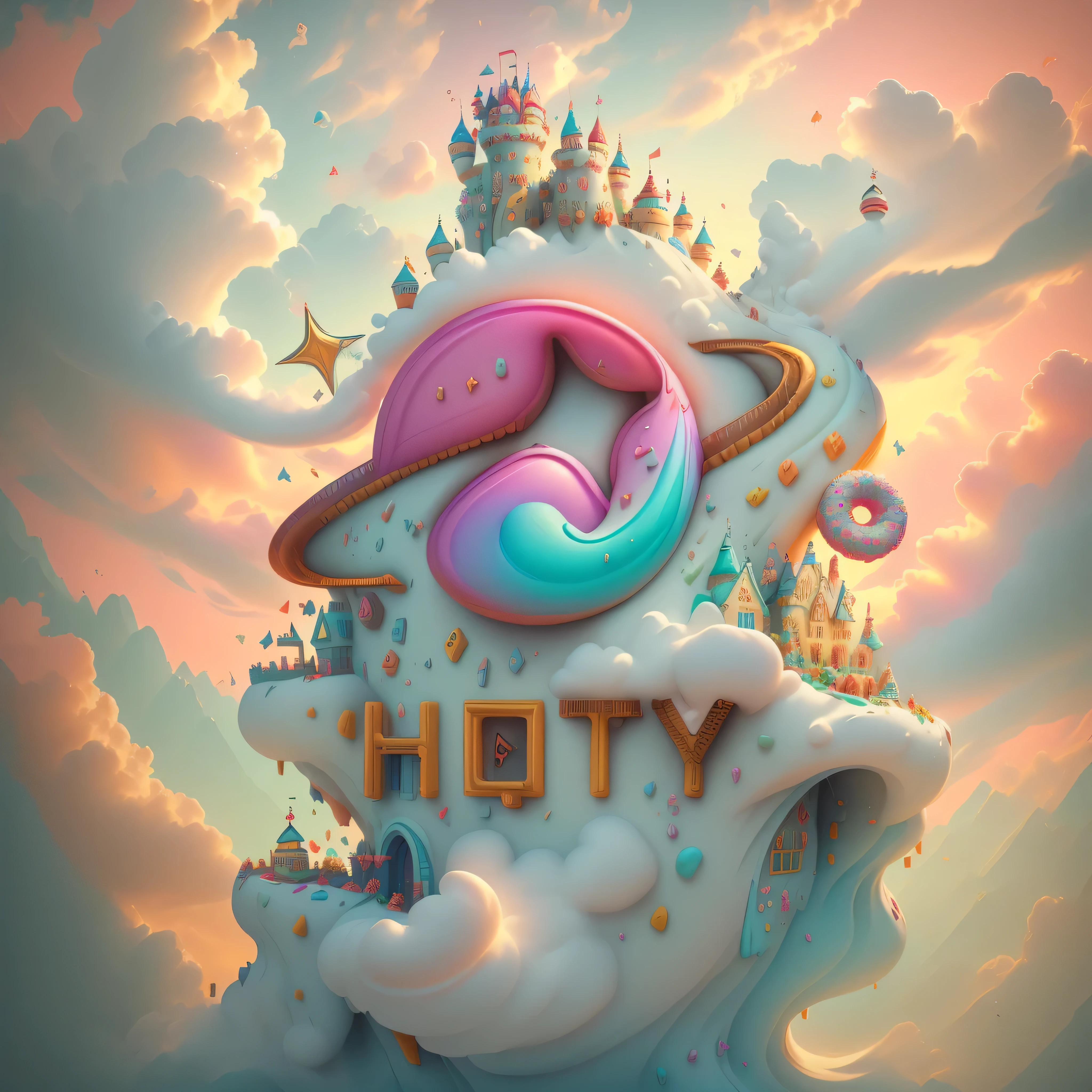 (F/2.4:1.2) (charming:1.3) (hapiness:1.2) (rich and colorful:1.2) (Full of energy:1.2) (vivid:1.2) (a Funny crooked castle 🏰 made with donuts:1.3) (lollipop:1.2) (tilt:1.2) (Sweet) (masterpiece) (cartoony lighting) (Toon shading:1.2) (Wallpaper phone) (Ultra high detail) (Unreal Engine 5) (confetti:1.3) (soft cartoon cloud:1.2)
