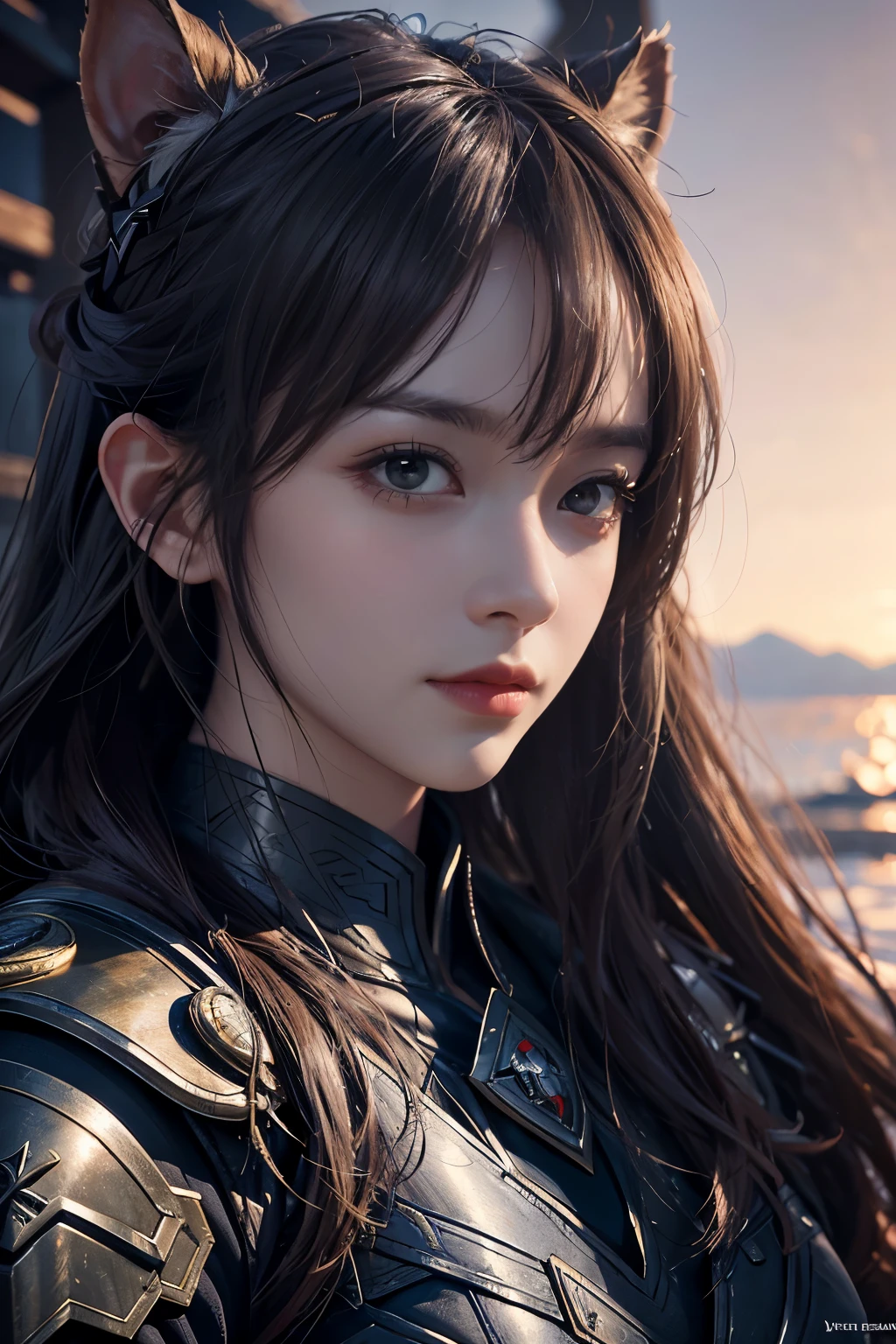 Game art，The best picture quality，Highest resolution，8K，(A bust photograph)，(Portrait)，(Head close-up:1.5)，(Rule of thirds)，Unreal Engine 5 rendering works， (The Girl of the Future)，(Female Warrior)， 
20岁少女，((Hunter))，An eye rich in detail，(Big breasts)，优雅高贵，冷漠，勇敢的，
（Medieval-style fur combat clothing，Glowing magic lines，Animal skin clothing with rich details），Medieval Lady Knight，Medieval ranger，
拍照姿势，简单背景，Movie lights，Ray tracing，Game CG，((3D Unreal Engine))，oc渲染反射纹