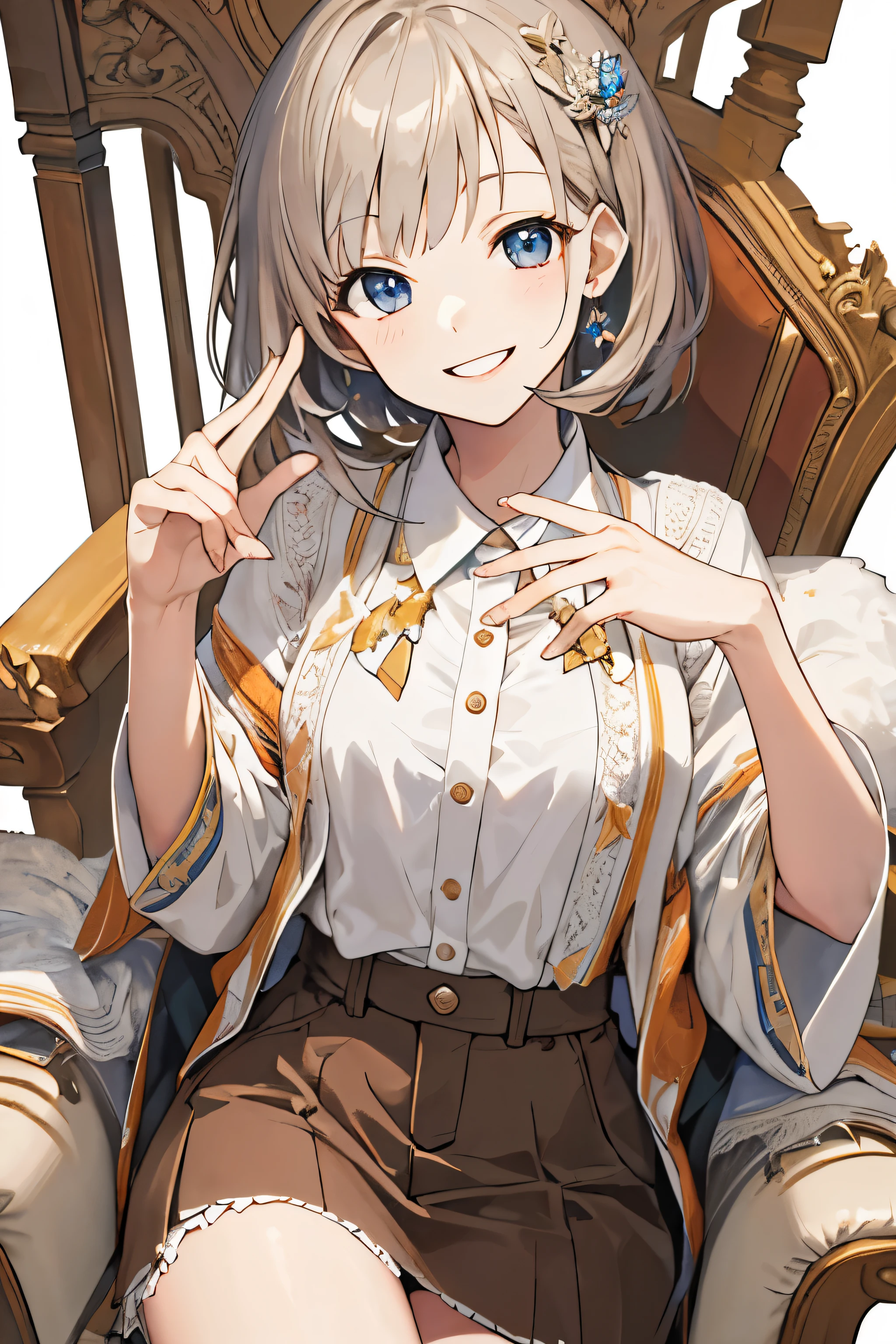 masterpiece, highest quality, smile, bright, intellectual, woman